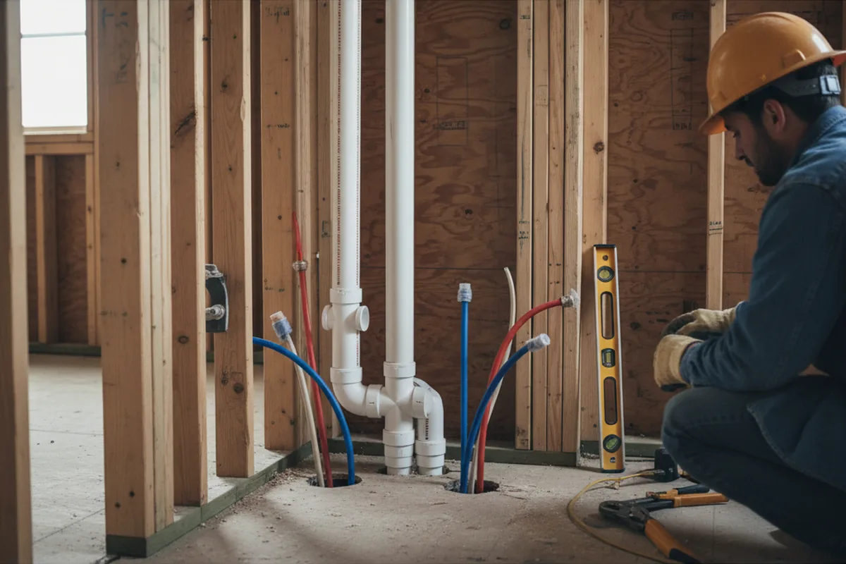 Drain and supply rough-in during Garbage Disposal Repair in Natural Bridge